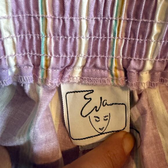 Vtg Pastel Striped Peplum Top Coord Pants Size 7/8 Femme Girlhood Core Coquette - Picture 7 of 8